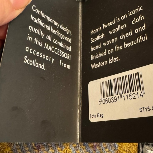 BNWT* Authentic Harris Tweed Plaid Tote - Small Defect = BIG Savings! - Picture 5 of 15